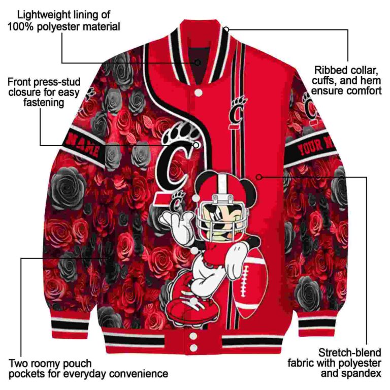 customized cincinnati bearcats rose mickey red jacket new arrival jacketwow