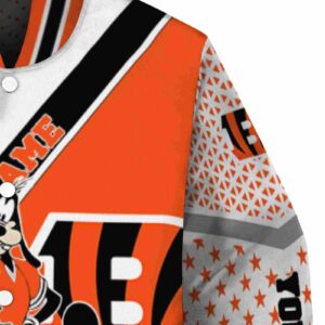 customized cincinnati bengals mickey donald goofy orange white jacket premium grade jacketwow