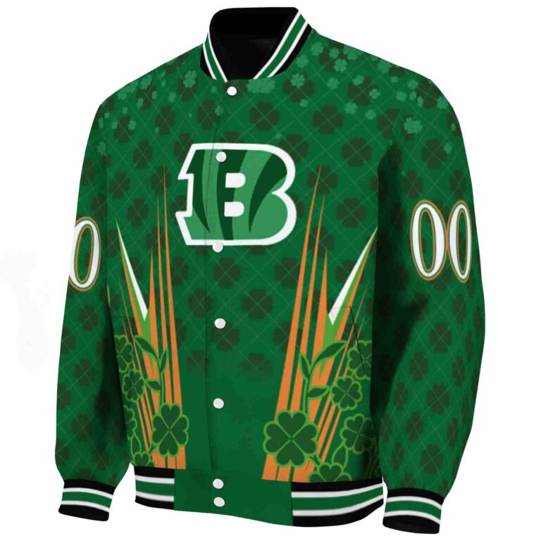 customized cincinnati bengals shamrock pattern green jacket best selling jacketwow