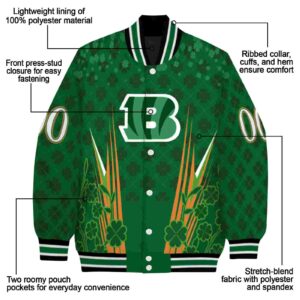 customized cincinnati bengals shamrock pattern green jacket new arrival jacketwow