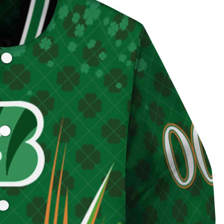 customized cincinnati bengals shamrock pattern green jacket premium grade jacketwow