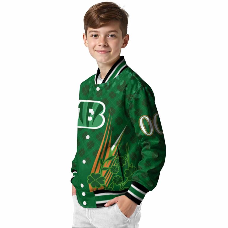 customized cincinnati bengals shamrock pattern green jacket trendy jacketwow