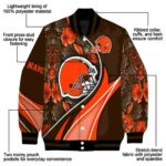 customized cleveland browns floral print brown jacket best selling jacketwow