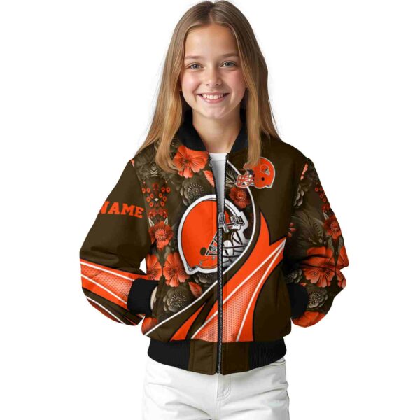 customized cleveland browns floral print brown jacket top rated jacketwow