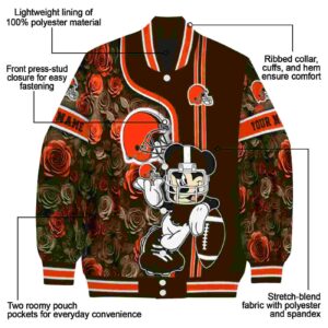 customized cleveland browns rose mickey brown jacket new arrival jacketwow