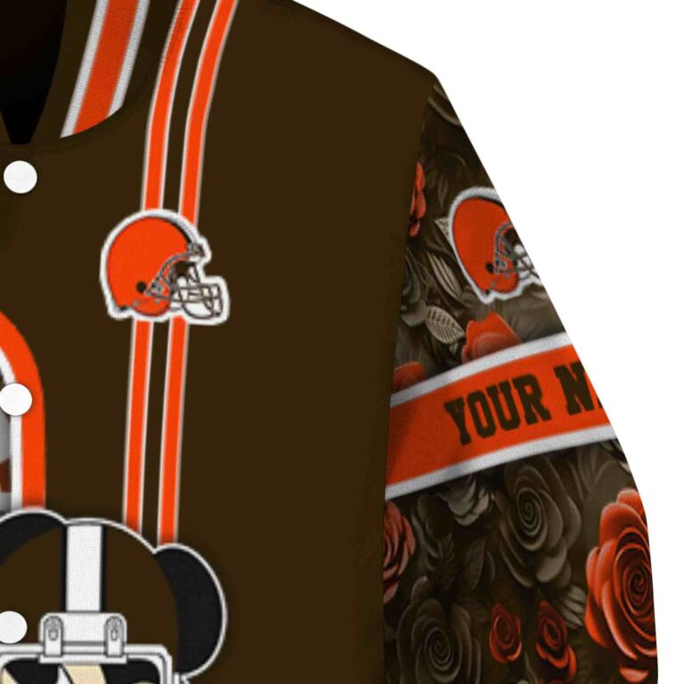 customized cleveland browns rose mickey brown jacket premium grade jacketwow
