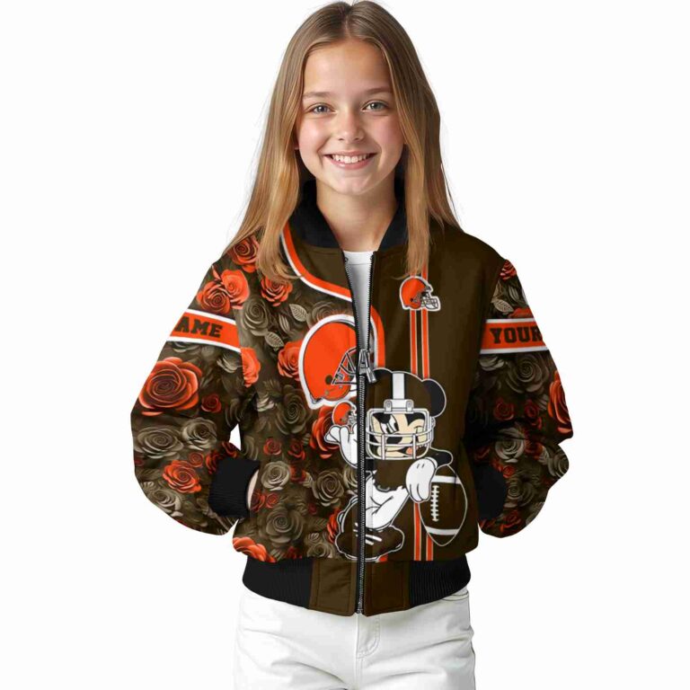 customized cleveland browns rose mickey brown jacket top rated jacketwow