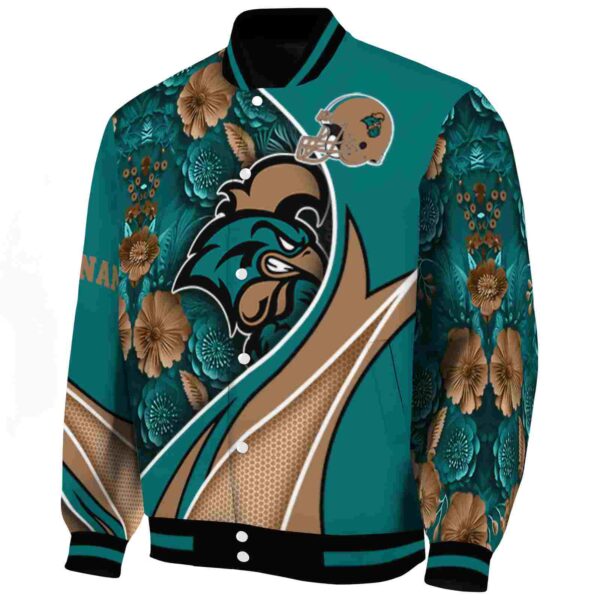 customized coastal carolina chanticleers floral print green jacket best selling jacketwow