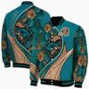 customized coastal carolina chanticleers floral print green jacket fashion forward jacketwow