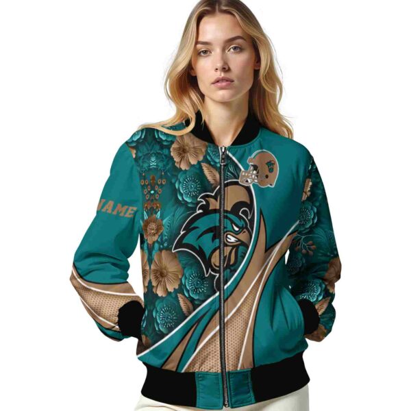 customized coastal carolina chanticleers floral print green jacket latest model jacketwow