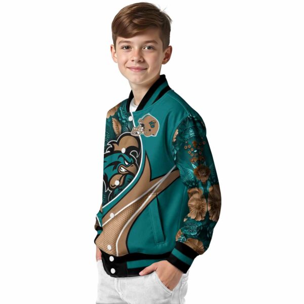 customized coastal carolina chanticleers floral print green jacket trendy jacketwow