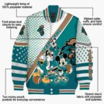 customized coastal carolina chanticleers mickey donald goofy green white jacket best selling jacketwow