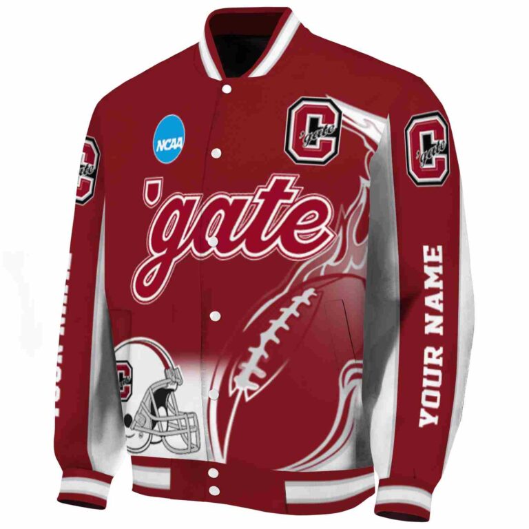 customized colgate raiders flaming football maroon white jacket best selling jacketwow