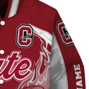 customized colgate raiders flaming football maroon white jacket premium grade jacketwow