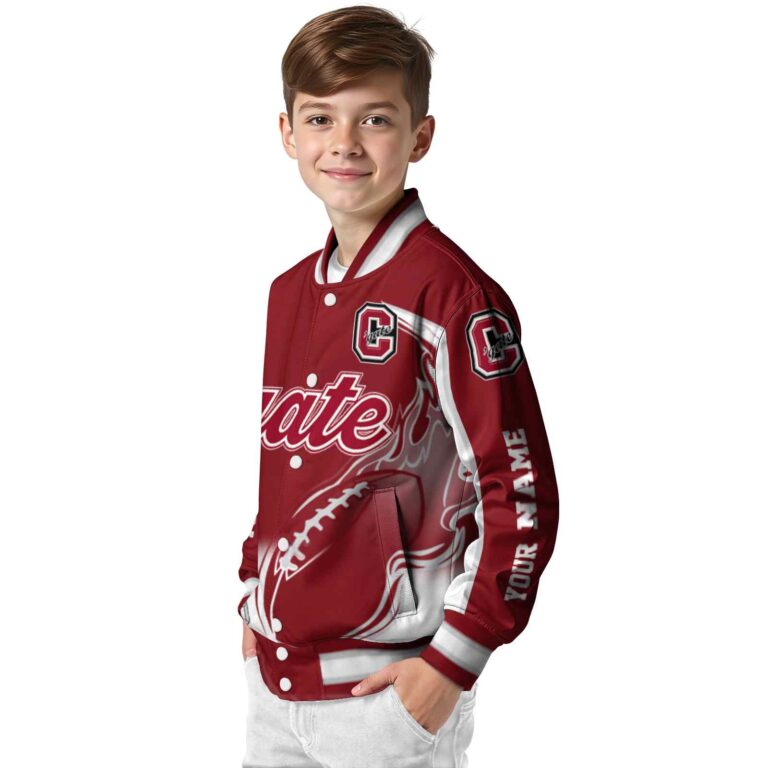 customized colgate raiders flaming football maroon white jacket trendy jacketwow