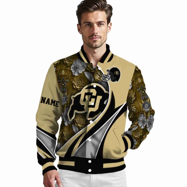 customized colorado buffaloes floral print gold jacket high quality jacketwow