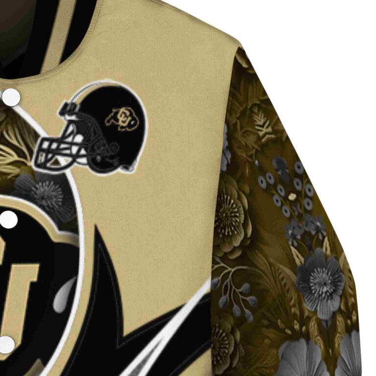 customized colorado buffaloes floral print gold jacket premium grade jacketwow