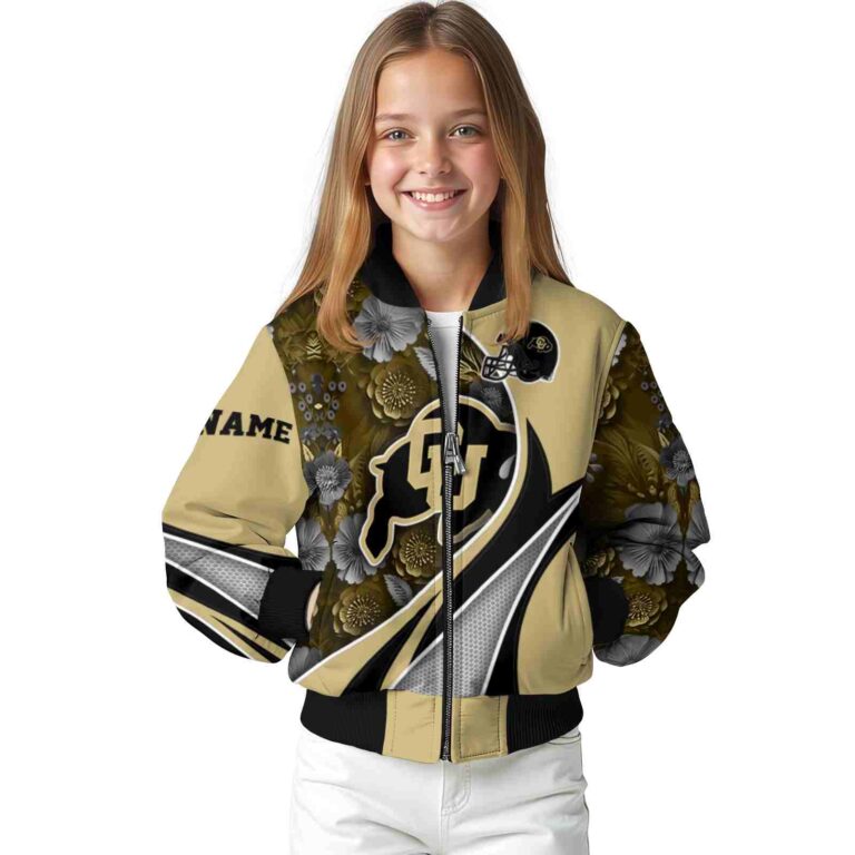 customized colorado buffaloes floral print gold jacket top rated jacketwow