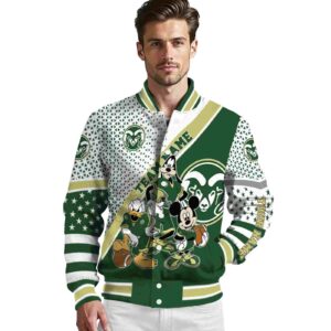 customized colorado state rams mickey donald goofy green white jacket high quality jacketwow