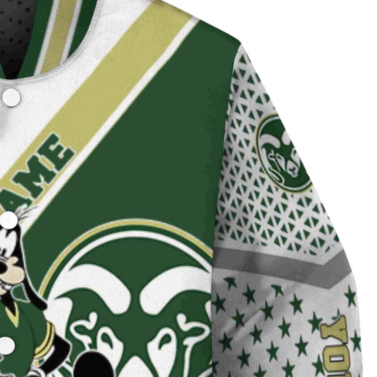 customized colorado state rams mickey donald goofy green white jacket premium grade jacketwow