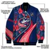 customized columbus blue jackets floral print navy blue jacket new arrival jacketwow
