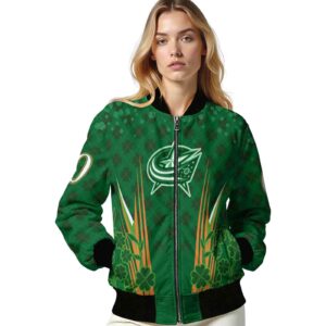 customized columbus blue jackets shamrock pattern green jacket latest model jacketwow
