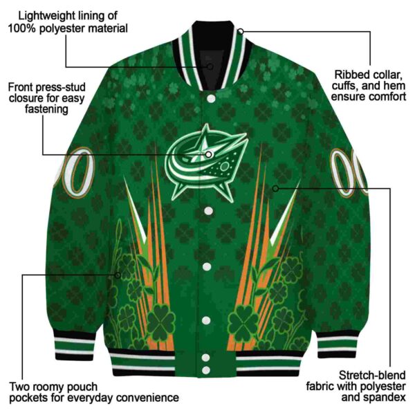 customized columbus blue jackets shamrock pattern green jacket new arrival jacketwow