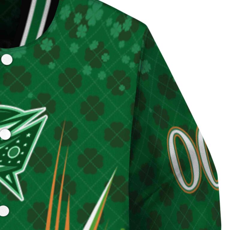 customized columbus blue jackets shamrock pattern green jacket premium grade jacketwow