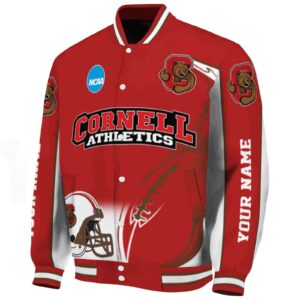 customized cornell big red flaming football red white jacket best selling jacketwow