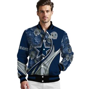 customized dallas cowboys floral print blue jacket high quality jacketwow
