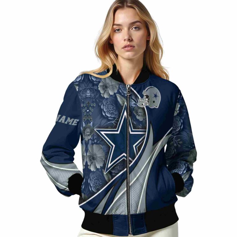 customized dallas cowboys floral print blue jacket latest model jacketwow