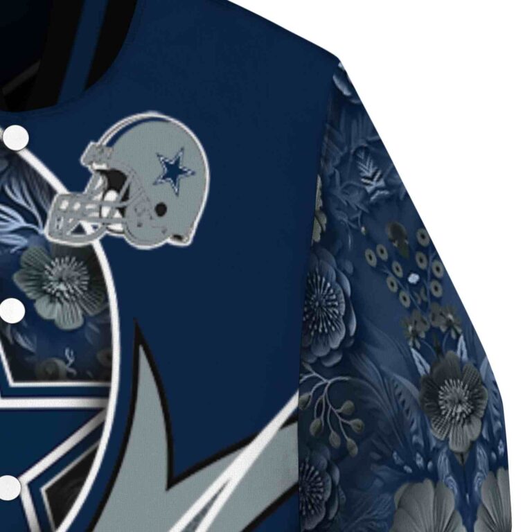customized dallas cowboys floral print blue jacket premium grade jacketwow