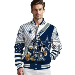 customized dallas cowboys mickey donald goofy blue white jacket high quality jacketwow