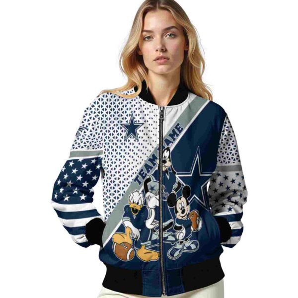 customized dallas cowboys mickey donald goofy blue white jacket latest model jacketwow