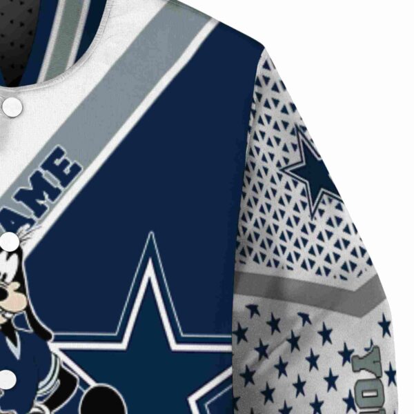 customized dallas cowboys mickey donald goofy blue white jacket premium grade jacketwow