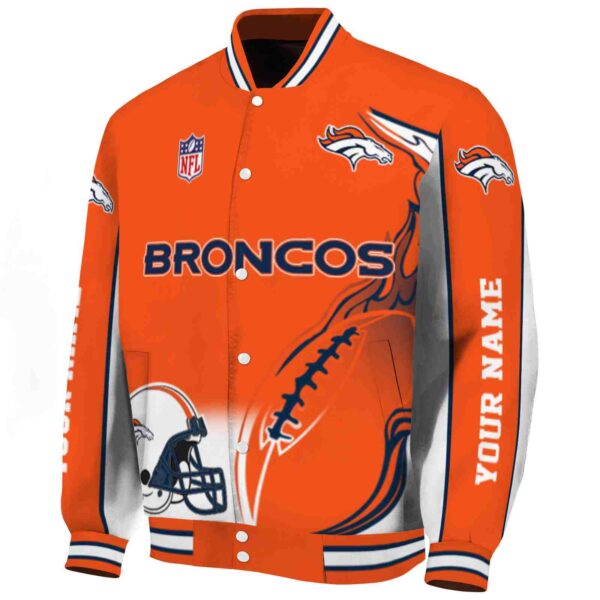customized denver broncos flaming football orange white jacket best selling jacketwow