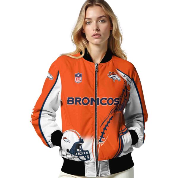 customized denver broncos flaming football orange white jacket latest model jacketwow