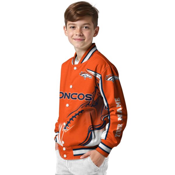 customized denver broncos flaming football orange white jacket trendy jacketwow