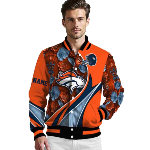 customized denver broncos floral print orange jacket high quality jacketwow