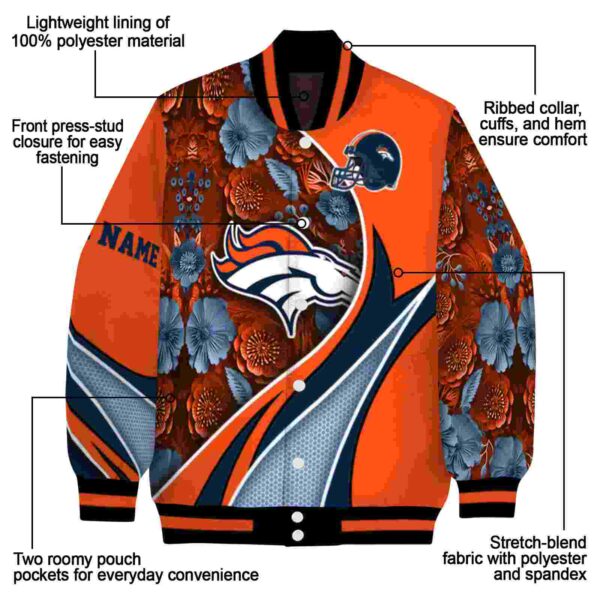 customized denver broncos floral print orange jacket new arrival jacketwow
