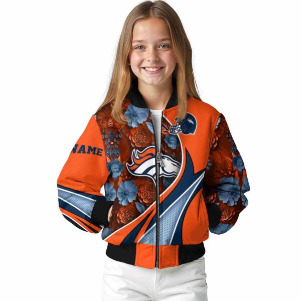 customized denver broncos floral print orange jacket top rated jacketwow