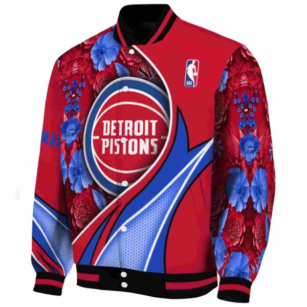 customized detroit pistons floral print red jacket best selling jacketwow