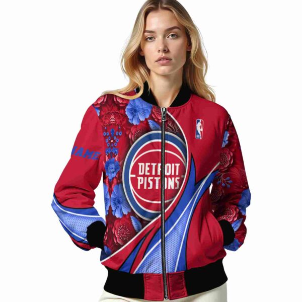 customized detroit pistons floral print red jacket latest model jacketwow