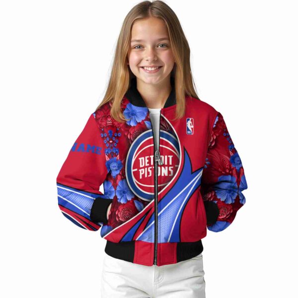 customized detroit pistons floral print red jacket top rated jacketwow