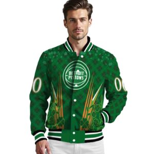 customized detroit pistons shamrock pattern green jacket high quality jacketwow