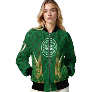customized detroit pistons shamrock pattern green jacket latest model jacketwow