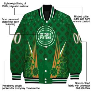 customized detroit pistons shamrock pattern green jacket new arrival jacketwow