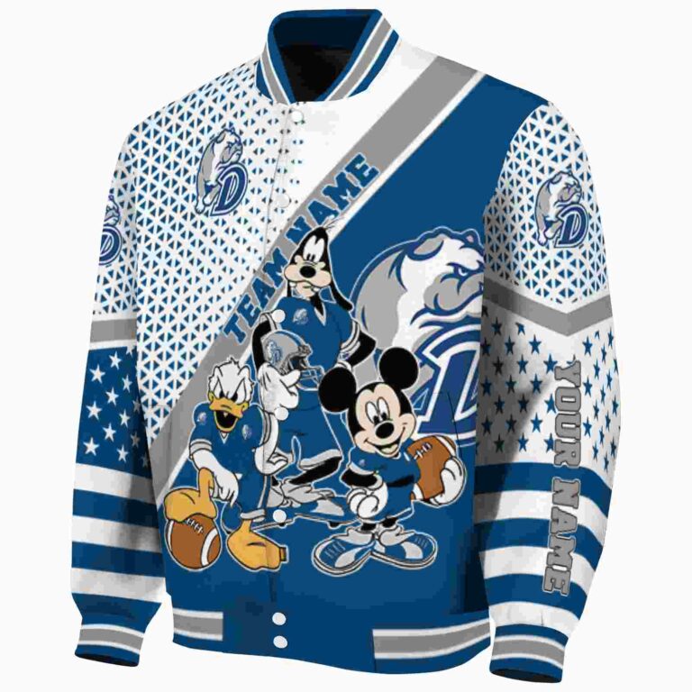 customized drake bulldogs mickey donald goofy blue white jacket best selling jacketwow