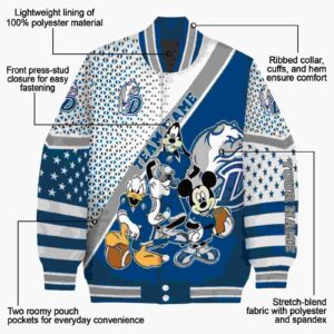 customized drake bulldogs mickey donald goofy blue white jacket new arrival jacketwow
