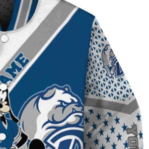customized drake bulldogs mickey donald goofy blue white jacket premium grade jacketwow